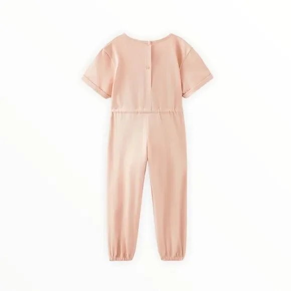 ZARA Kids | Pink | PLAIN PLUSH JUMPSUIT - Picture 2 of 6